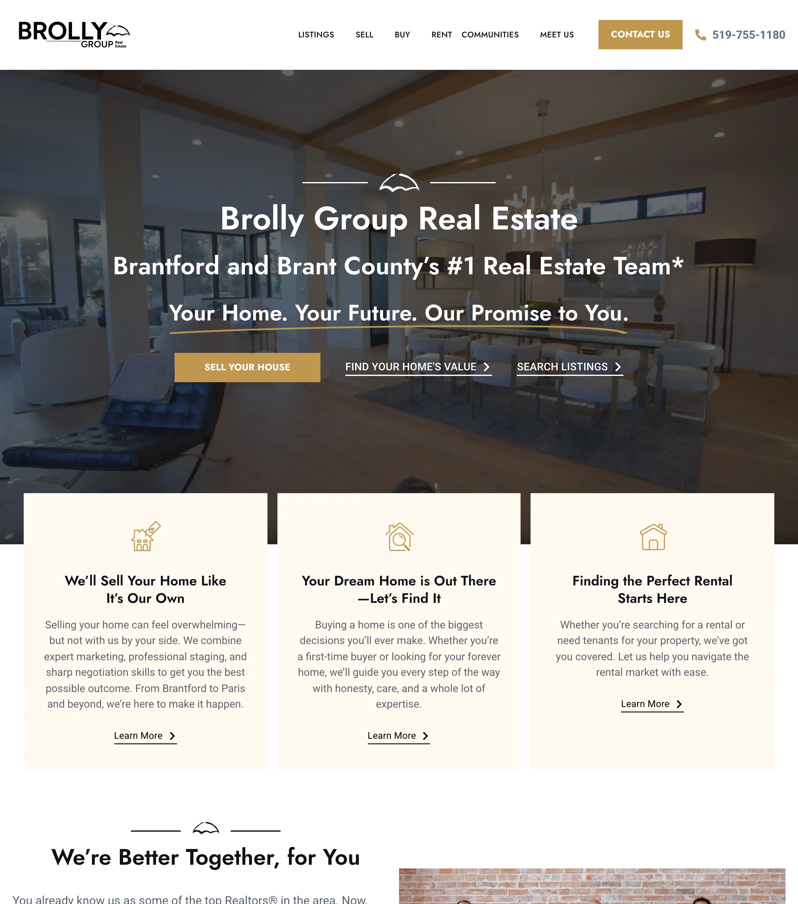 Brolly Group Real Estate website today