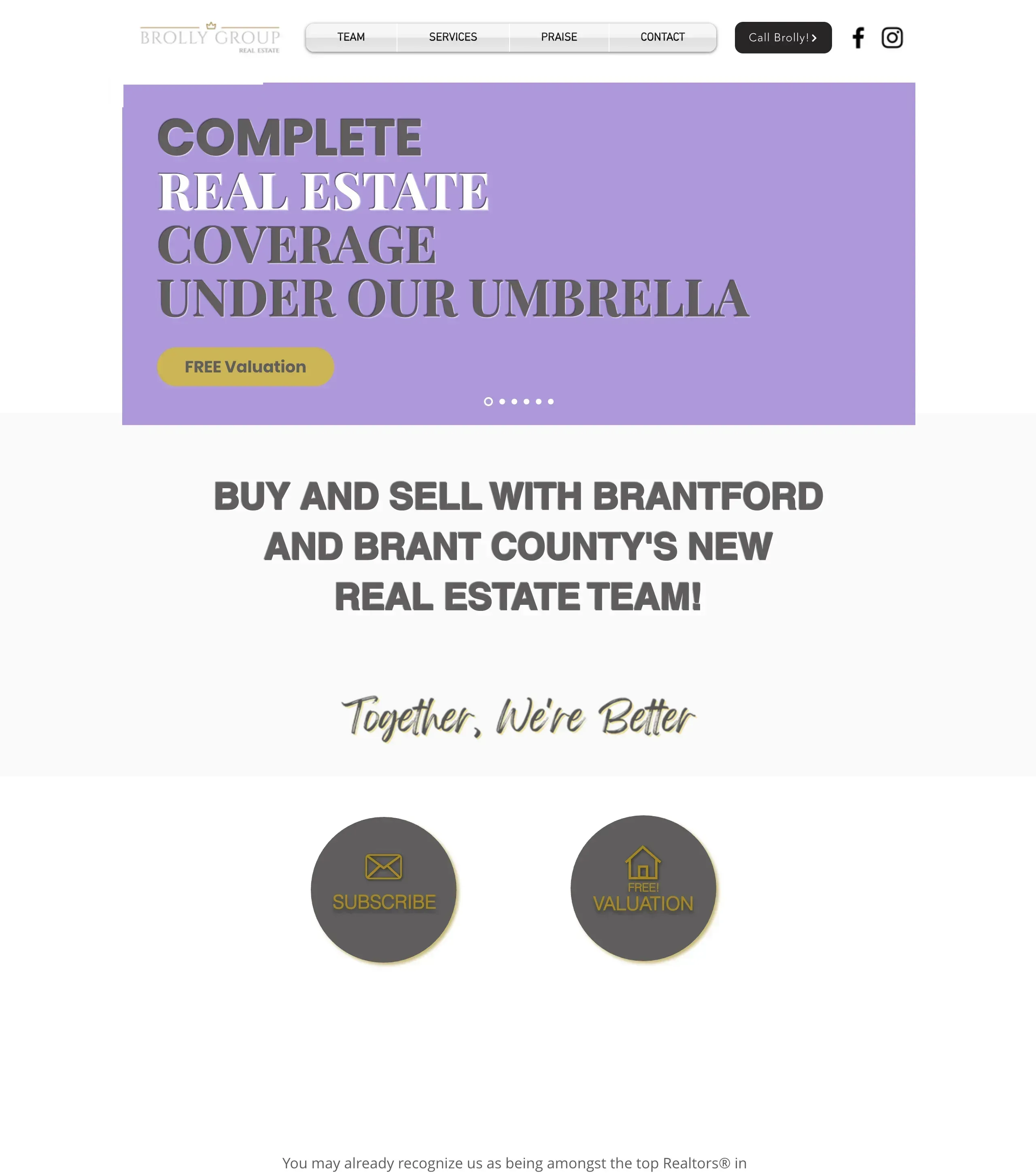 Brolly Group Real Estate website before the redesign