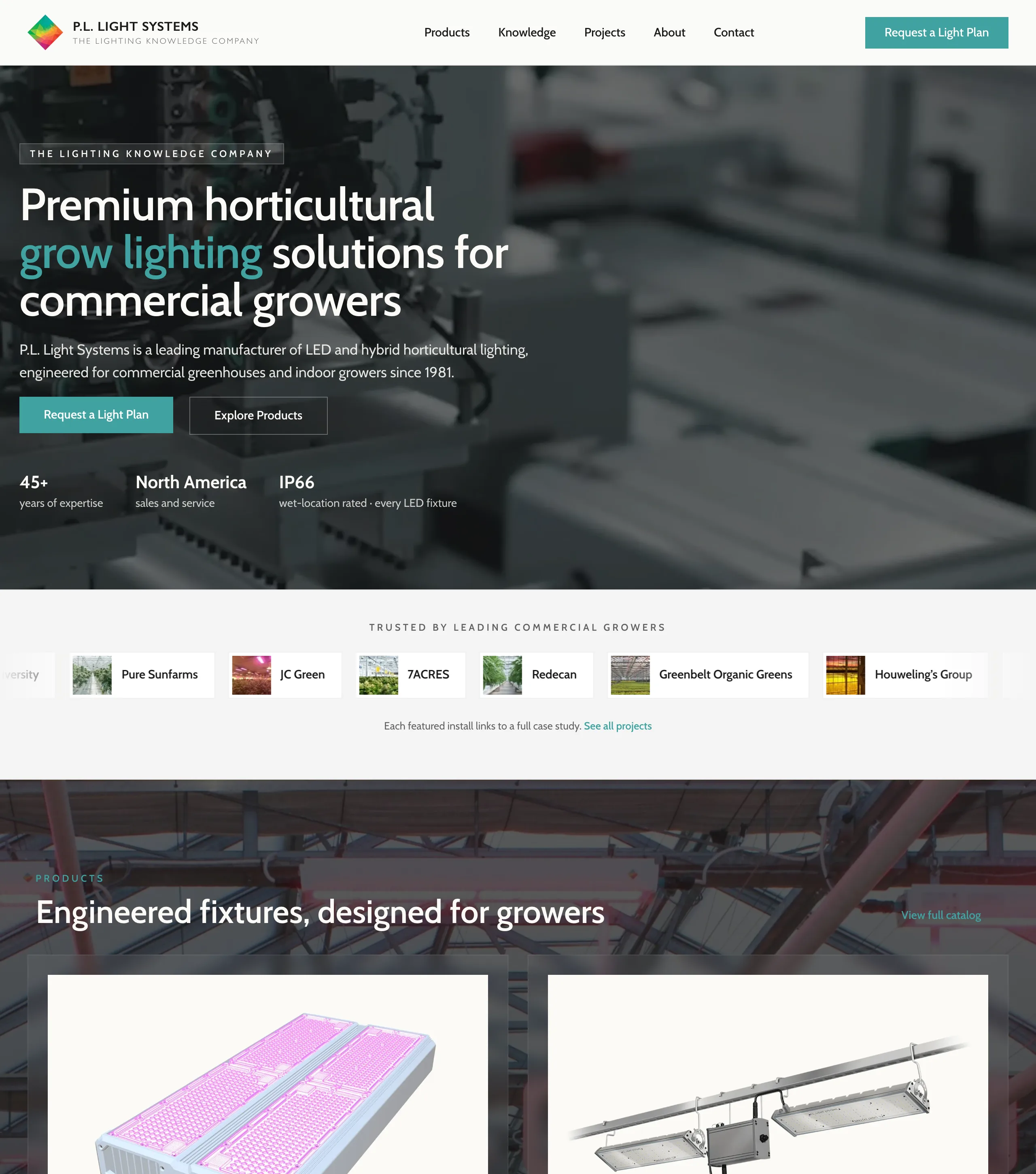 P.L. Light Systems website today