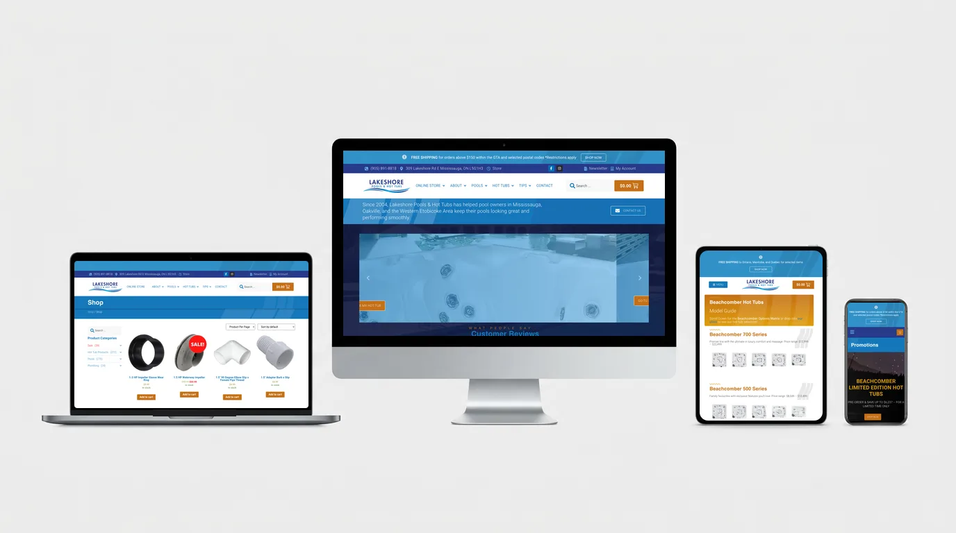 Lakeshore Pools & Hot Tubs website