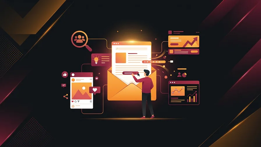 Illustration representing 6. write compelling email messages for 11 black friday marketing tips