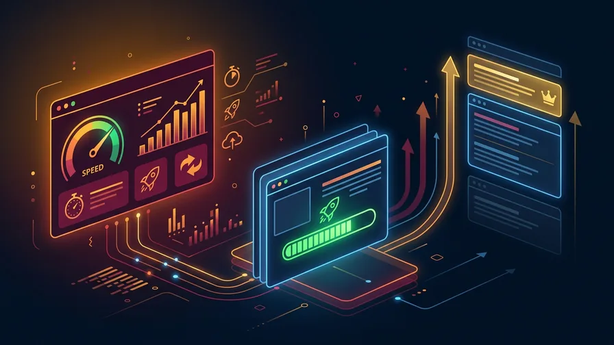 Illustration representing how to optimize website speed for 6 tips: how to increase your website page speed