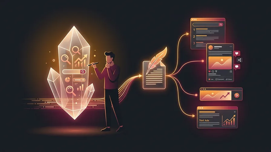 Illustration representing 1. do keyword research before you write anything for 7 ways to improve your seo