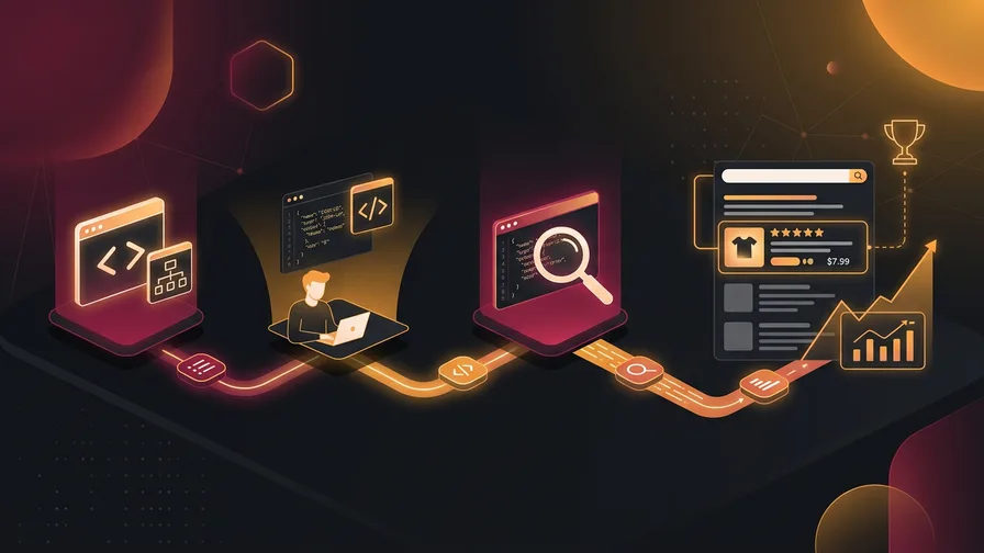 Illustration representing how to implement schema markup: step-by-step process for schema markup for local businesses: the complete implementation guide for ontario businesses