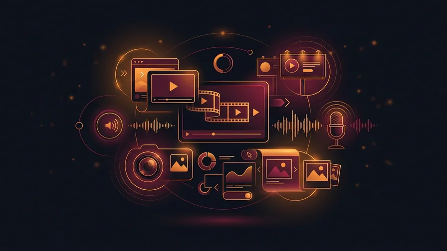 Illustration representing types of non-written content for content writing services: what you need to know