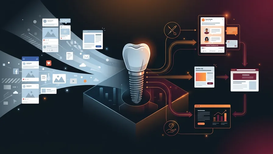 Illustration representing why implant marketing is its own thing for dental implant marketing: what actually works to attract higher-value cases