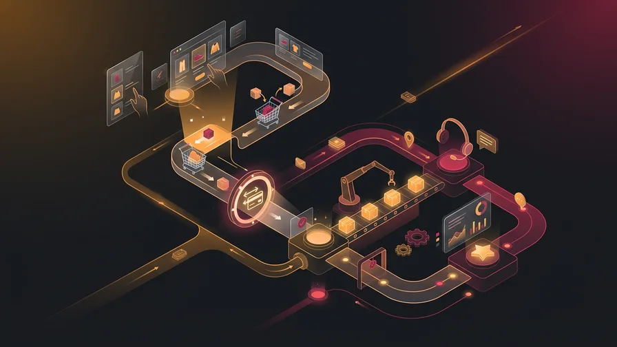 Illustration representing beyond checkout: optimising your entire e-commerce funnel for e-commerce checkout optimization: why small businesses lose 70% of sales