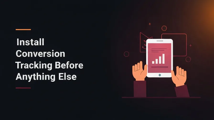 Illustration representing install conversion tracking before anything else for how to set up google ads for a local service business