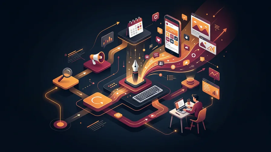 Illustration representing getting started with digital marketing and content writing for how does digital marketing and content writing work together?