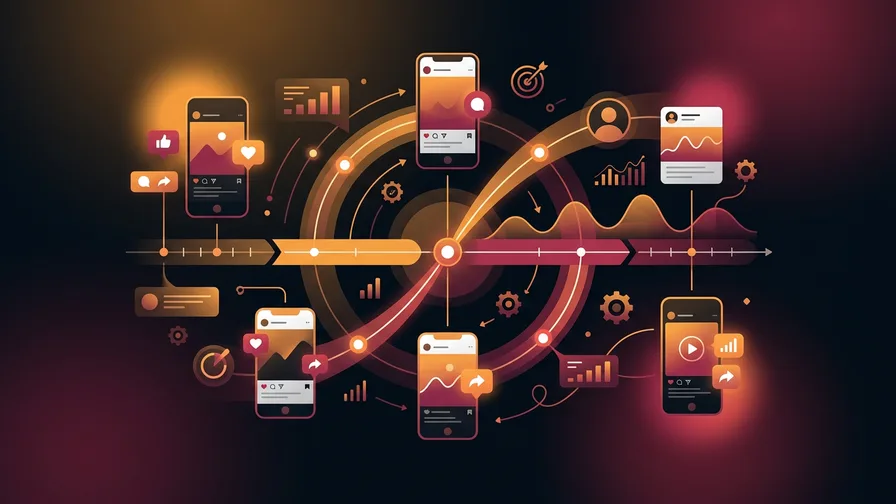 Illustration representing the art of timing your instagram posts for how often should your business post on instagram