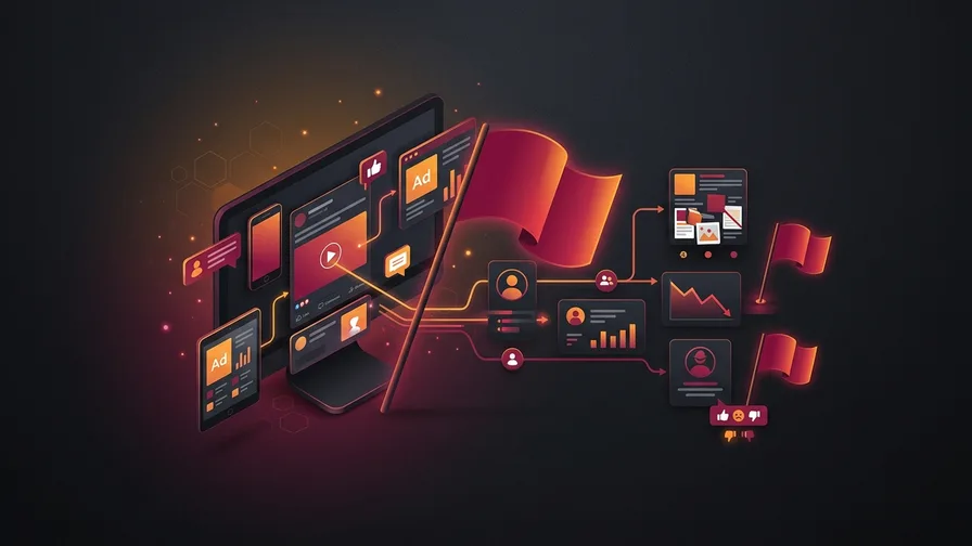 Illustration representing red flags that should end the conversation for how to choose a dental marketing agency (not just a website designer)