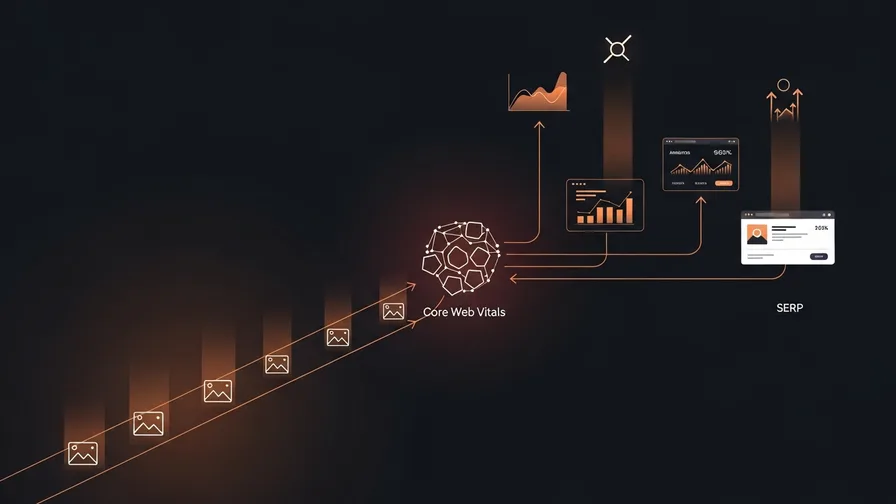 Illustration representing how image optimization supports core web vitals for the impact of image optimization on seo: a complete guide