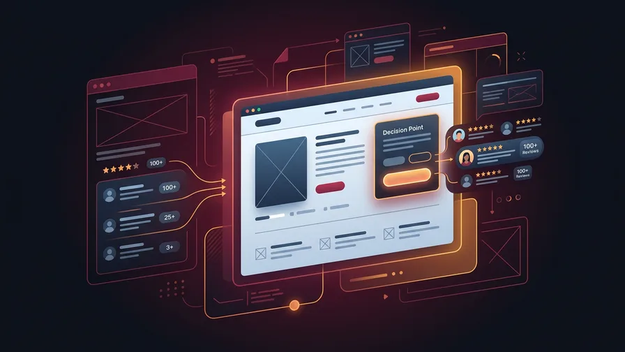 Illustration representing social proof belongs near the decision point for what makes a landing page convert? the essentials small businesses get wrong