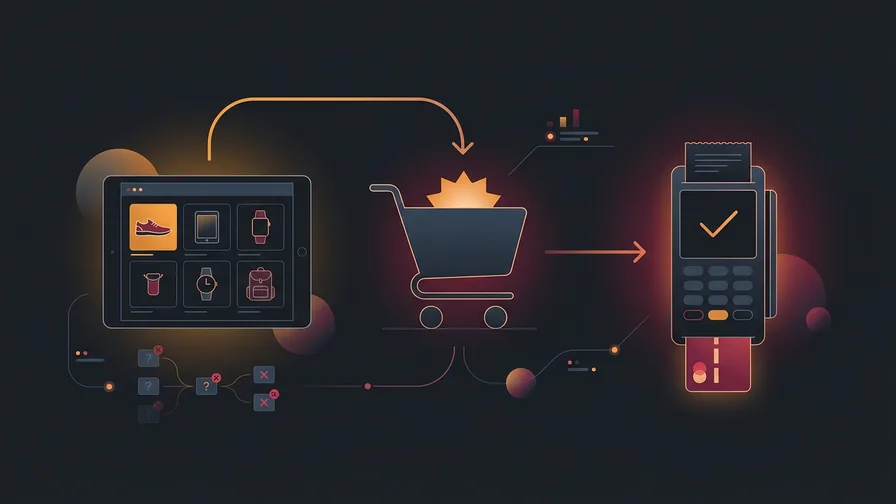 Illustration representing reduce checkout to as few steps as possible for how to reduce shopping cart abandonment on your small e-commerce store
