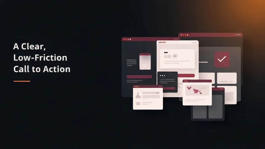 Illustration representing a clear, low-friction call to action for restaurant website design: what customers look for before they book