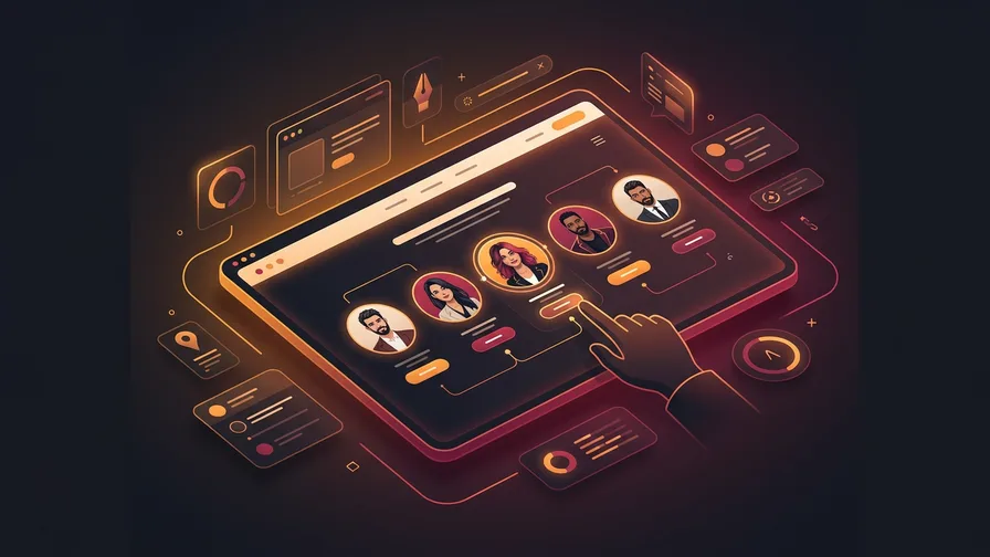 Illustration representing stylist profiles: let clients choose their person for salon website design: what clients want to see before they book