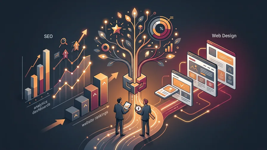 Illustration representing final thoughts: seo + web design = growth for why seo and web design need to work together (and what happens if they don’t)