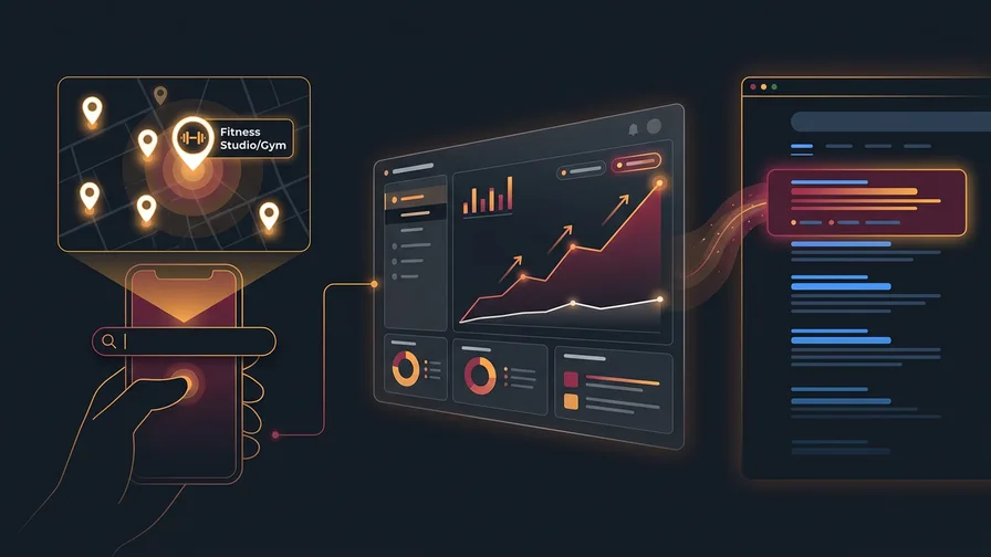Illustration representing why local seo matters more for fitness than almost any other industry for seo for gyms and fitness studios: how to get found by people ready to train