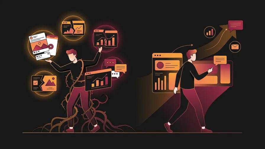 Illustration representing why being on every platform hurts more than it helps for which social media platform is right for your small business?