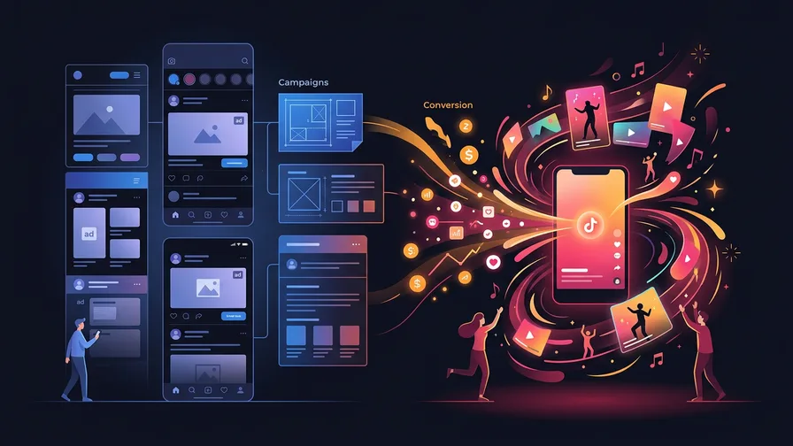 Illustration representing what makes tiktok different from other platforms for tiktok unveiled: the dominating digital age powerhouse