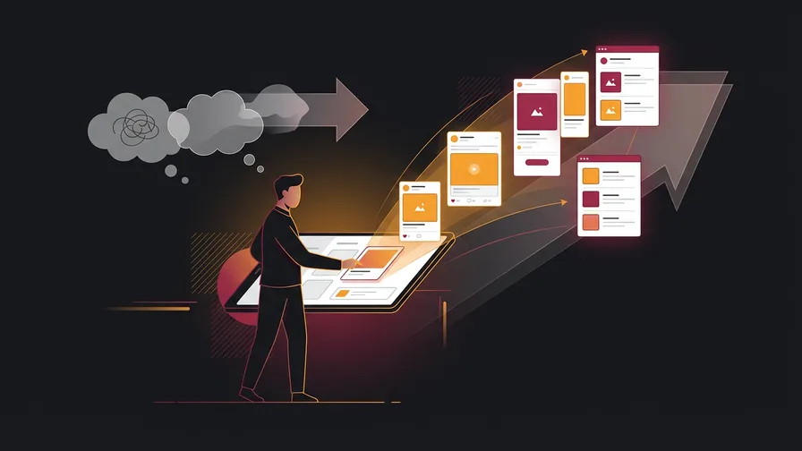 Illustration representing getting started without overthinking it for tiktok unveiled: the dominating digital age powerhouse