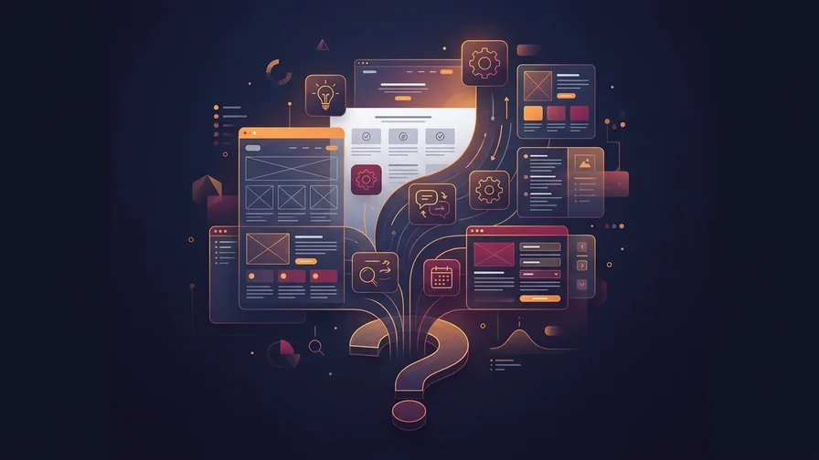 Illustration representing service pages that answer real questions for veterinary website design: what pet owners look for before choosing a clinic