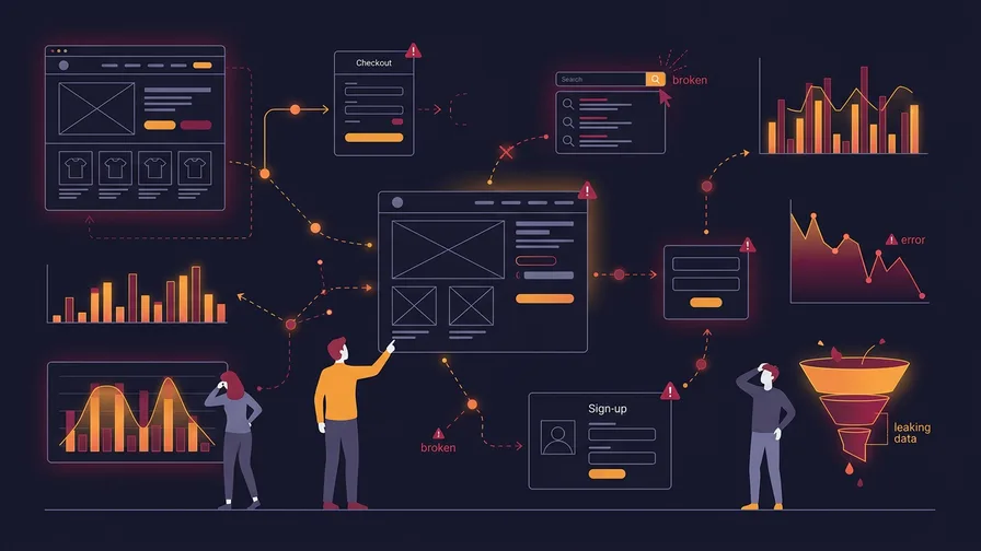 Illustration representing common analytics mistakes to avoid for website analytics for small business: what numbers actually matter