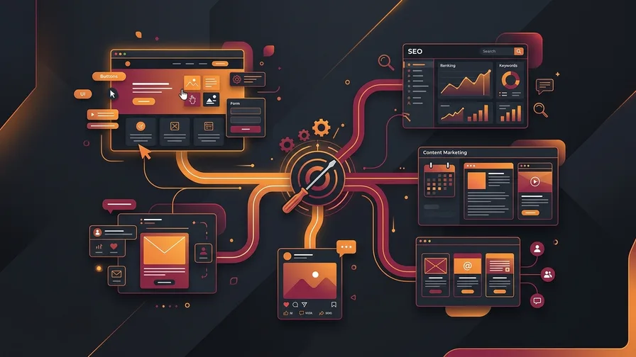 Illustration representing How does maintenance connect to the rest of your marketing?