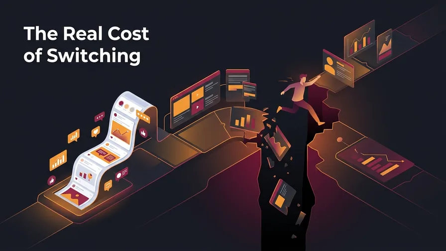 Illustration representing the real cost of switching (so you don't switch in panic) for why dentists switch marketing agencies (and when you actually should)